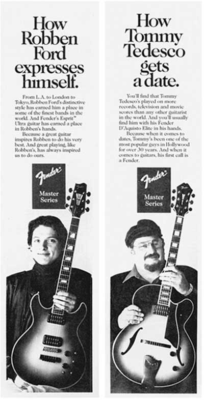 Robben Ford Fender guitar ad, Fender Master Series Guitars